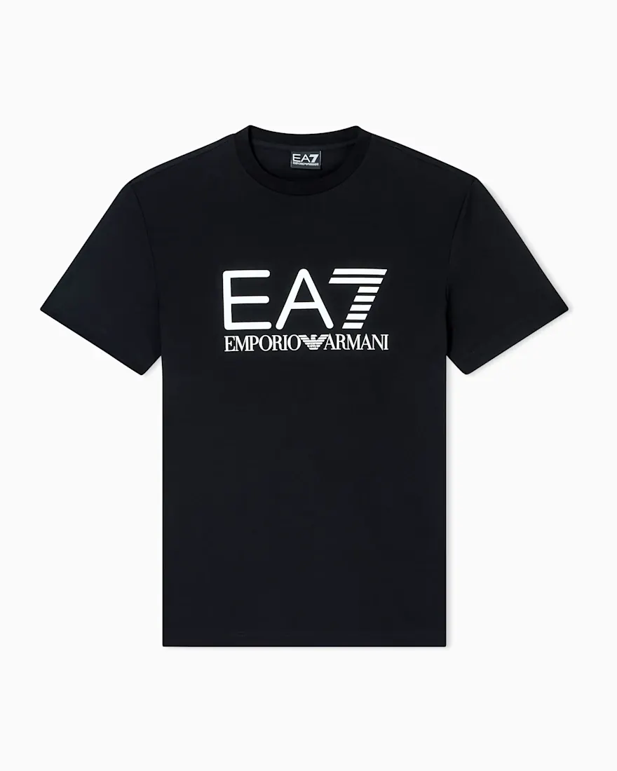 Футболка EA7 Core Identity slim fit з логотипом з бавовни