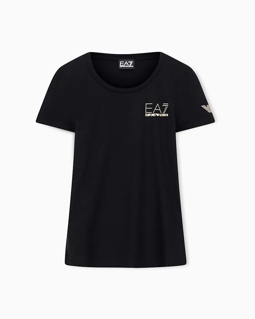 Футболка EA7 slim fit з круглим вирізом