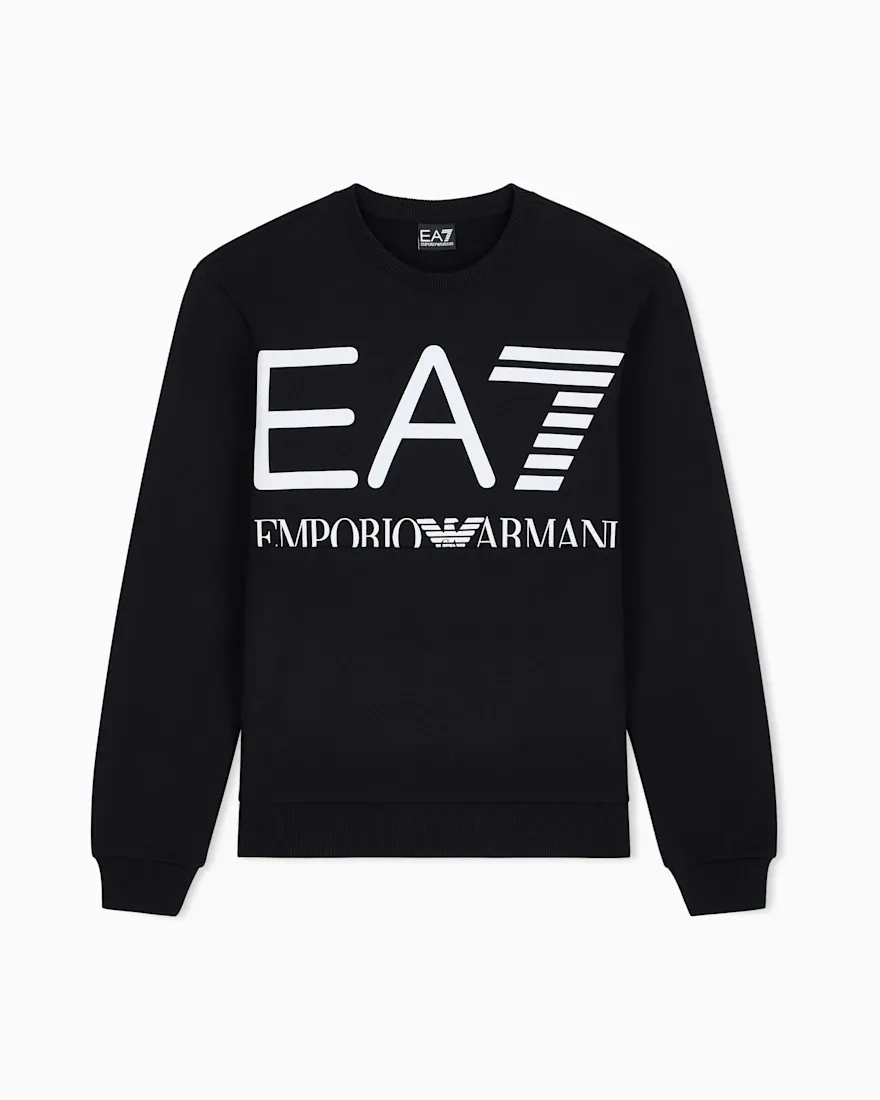 Світшот EA7 Logo Series regular fit з логотипом з бавовни
